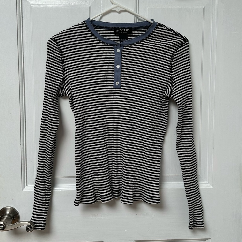 Striped Henley tee top